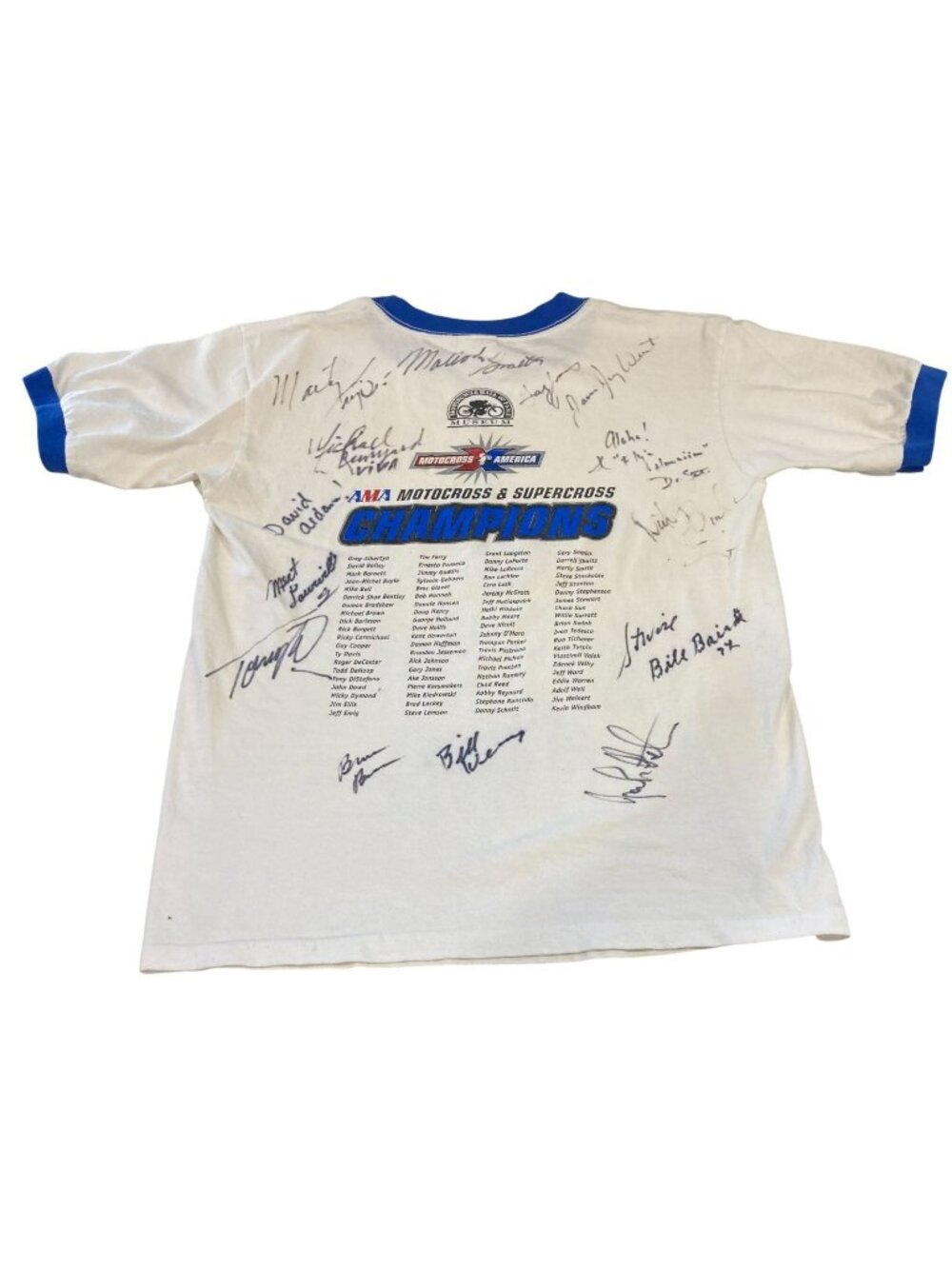 Vintage Anvil Signed T Shirt Ama Motocross & Supercross Champions Boys L White